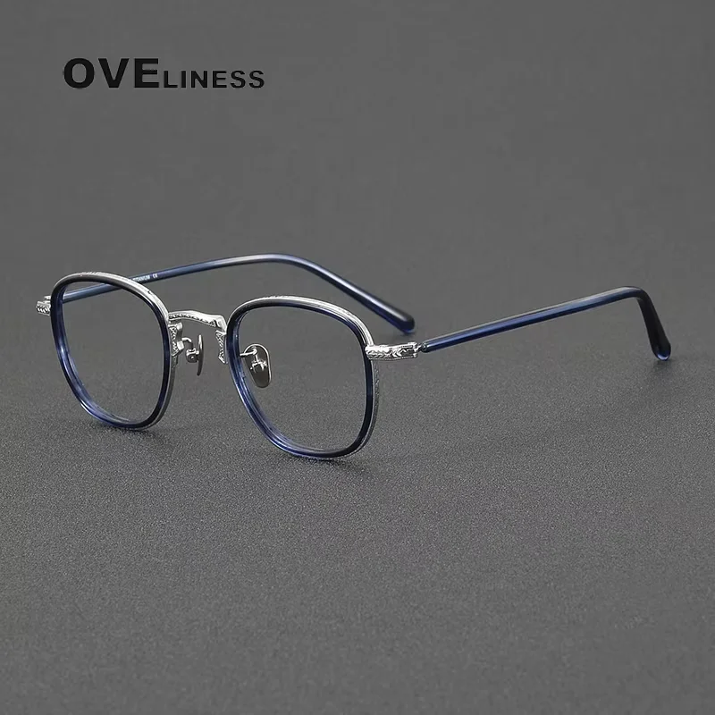 

Acetate Titanium Glasses Frame Men 2025 Vintage Square Eyeglasses frames Women Spectacles Eyewear