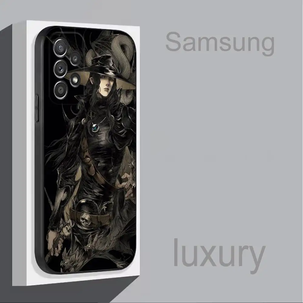 Capa de telefone anime v-vampiro caçador d para samsung s 25,24,23,22,30,21,10,9,ultra,plus,lite,fe,4,5g capa macia preta