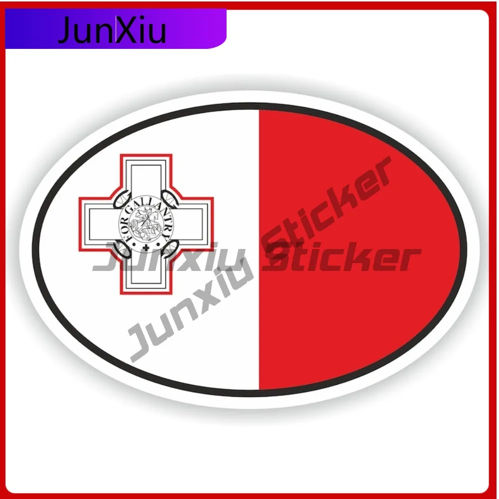 

Malta Oval Flag Sticker Waterproof Decals Scratch Cover Bumper Motorcycle Stickers Custom Boat Decals Waterproof Refit Stickers