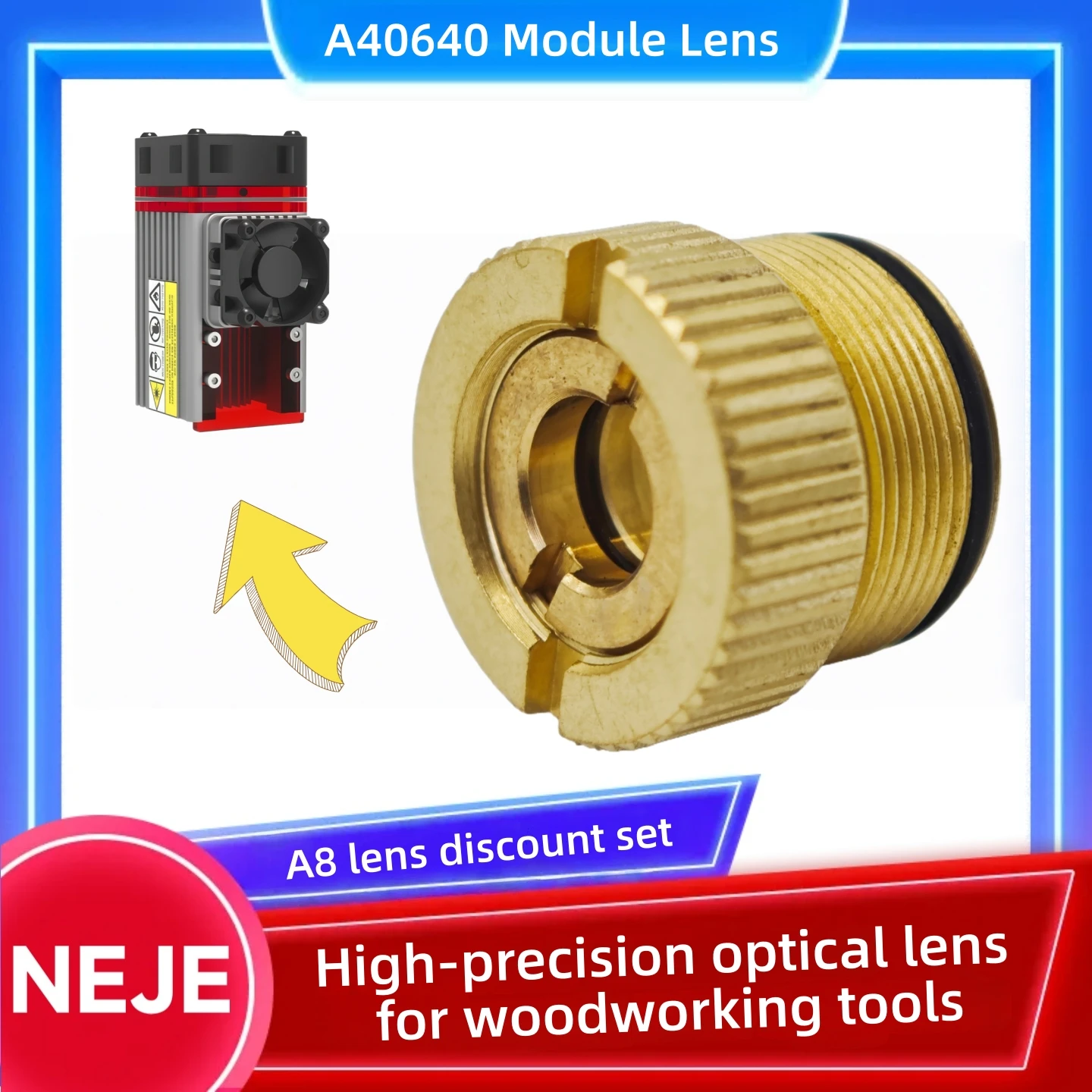NEJE A8 Original Lens Tool A40640 Laser Module Replacement Lens Discount Kit - High Precision Optical Lens Woodworking Tools