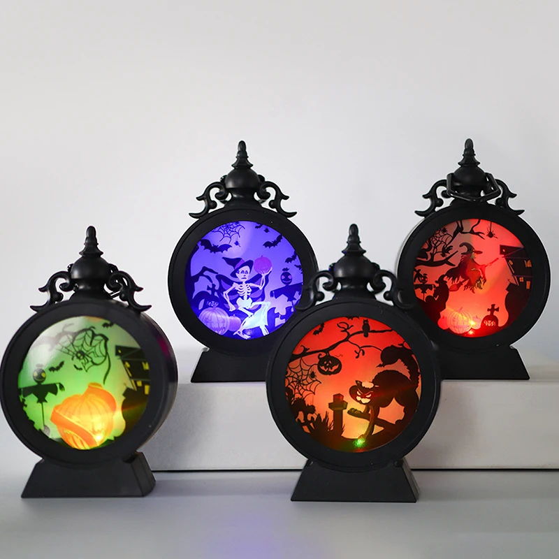 ハロウィーンの吊り下げ式カボチャランタン,目覚まし時計,LED,ゴーストランプ,キャンドルライト,レトロなオイルランプ,パーティー,家の装飾,ホラーアクセサリー