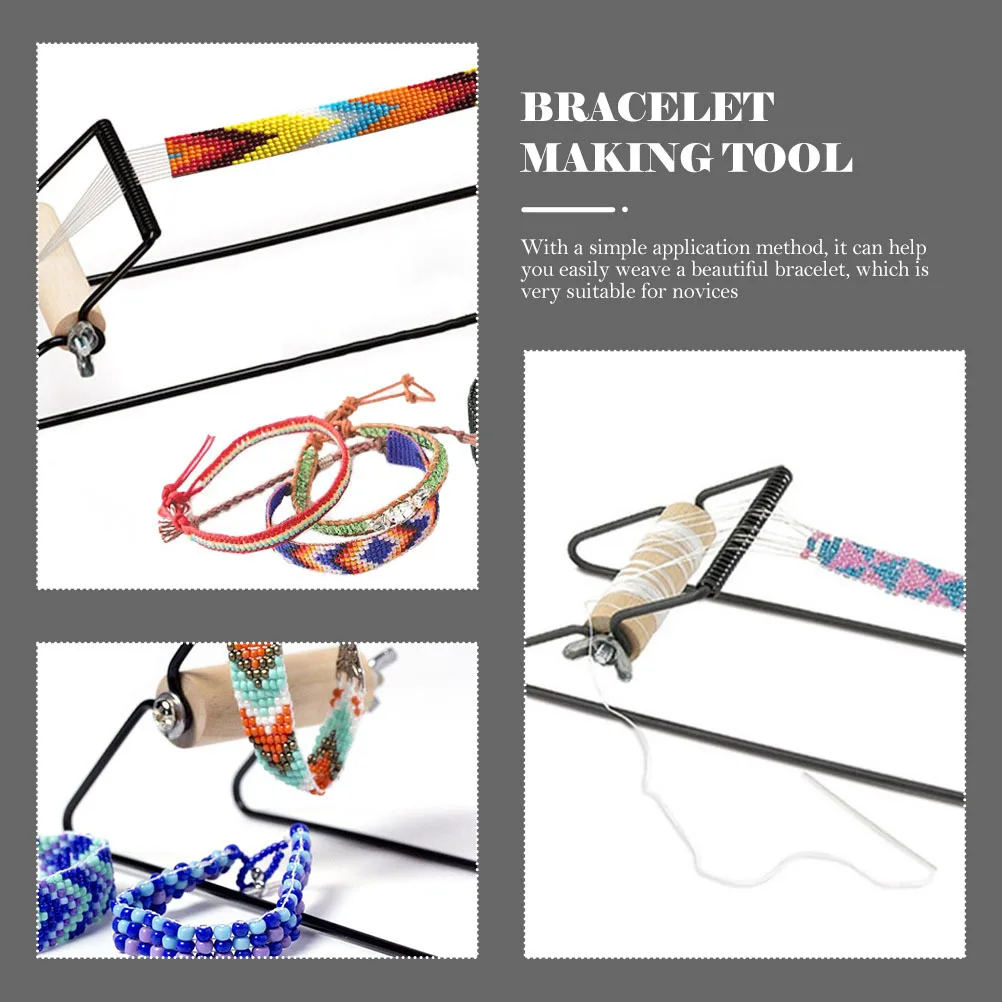

DIY браслет бисероплетение машина из нержавеющей стали деревянный ремесленный ткацкий инструмент для изготовления браслетов ручной работы веревка поставки для вязания