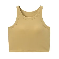 Spring and summer new women's modal with chest pad vest bra one-piece vest home service camisole crop top women camisoles
