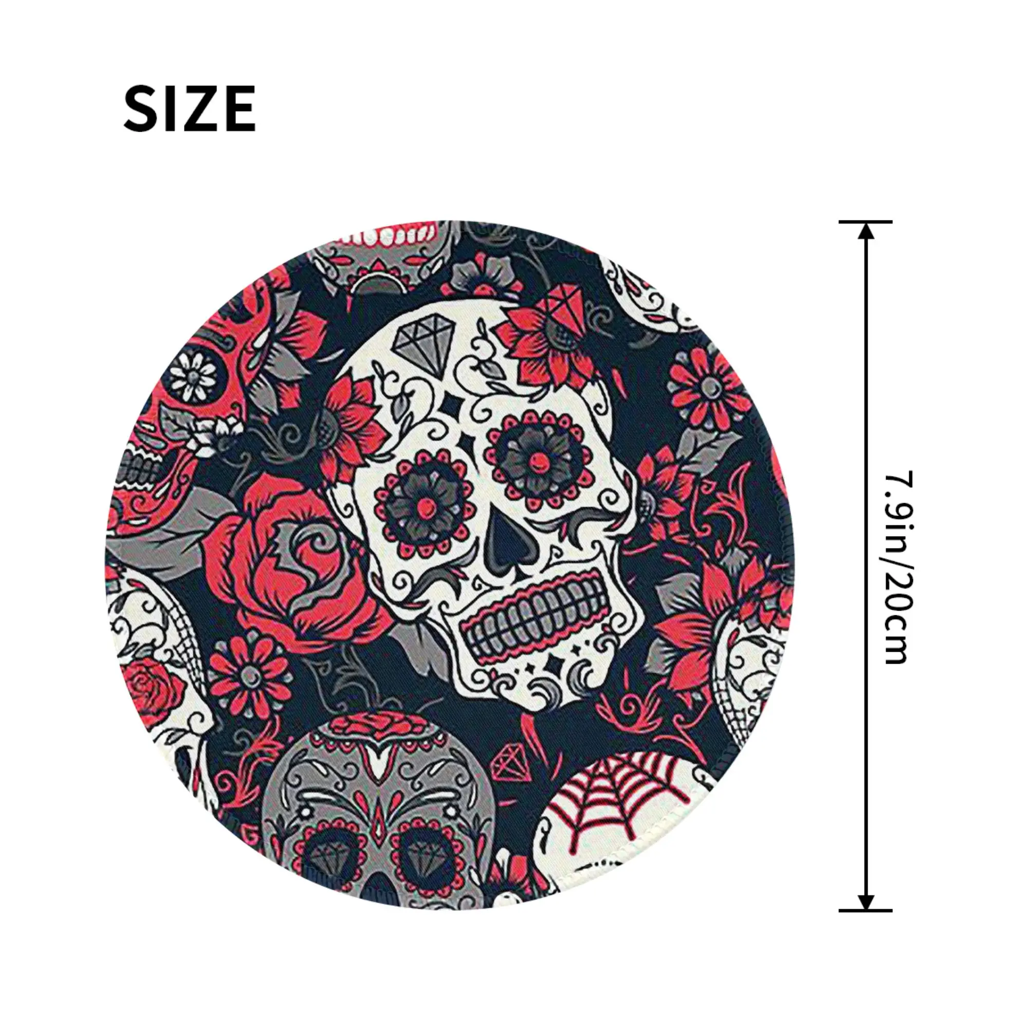 Sugar Skull Pattern Red Mouse Pad Computer Keyboard Mouse Mat Gamer PC Laptop Desk Mat Office Accessories Table Mats