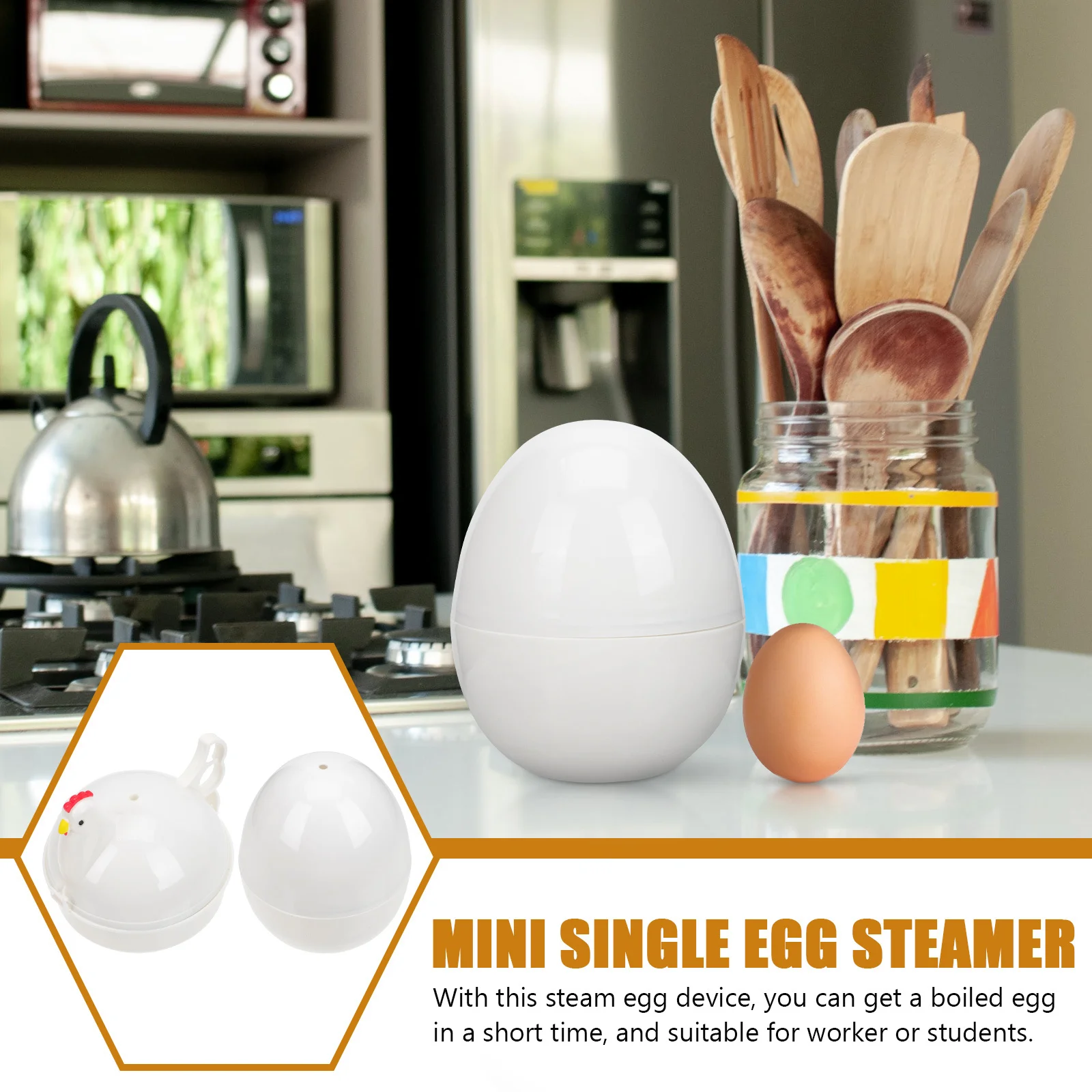 

2 Pcs Biscuit Egg Boiler Cup Microwave Omelette Cooker Plastic Multi-egg Steamer