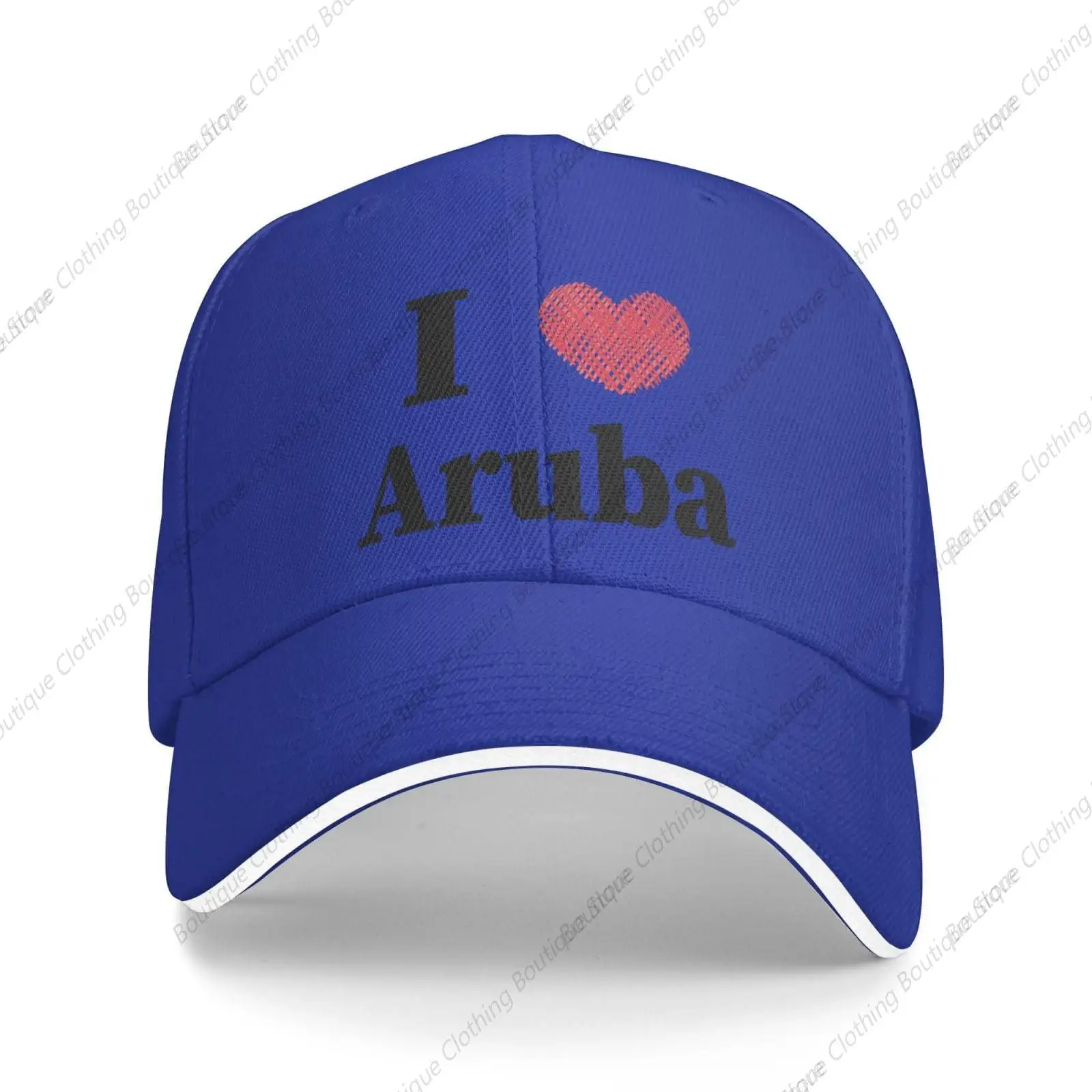 I Love Aruba Baseball Cap Women Men Hats Adjustable Truck Driver Sun Hat Dad Baseball Caps Blue