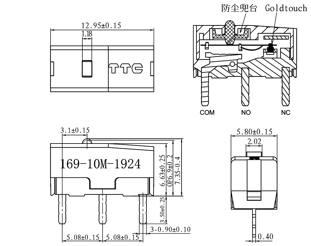 Authentischer Original TTC 2024 Dragon Mikroschalter für E-Sport-Gaming-Maus - 100 Millionen Klicks Lange Lebensdauer - Großhandel – Detail 2