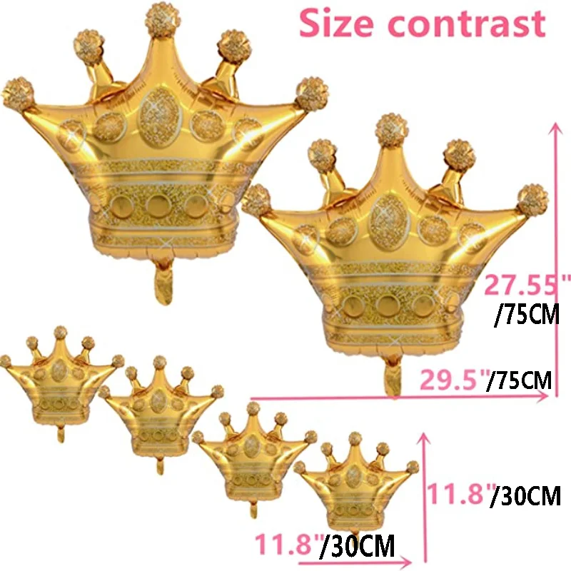 14PCS/PACK Size Crown Aluminum Film Balloon Party Decoration Set