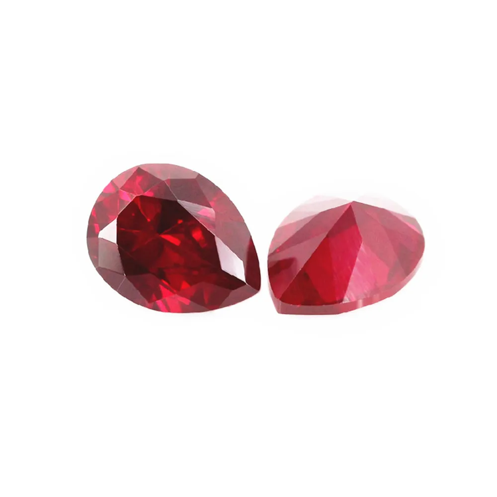 

Ruby Pear Shaped Faceted Gemstone Teardrop Cut Ruby Gem Multiple Sizes to Choose