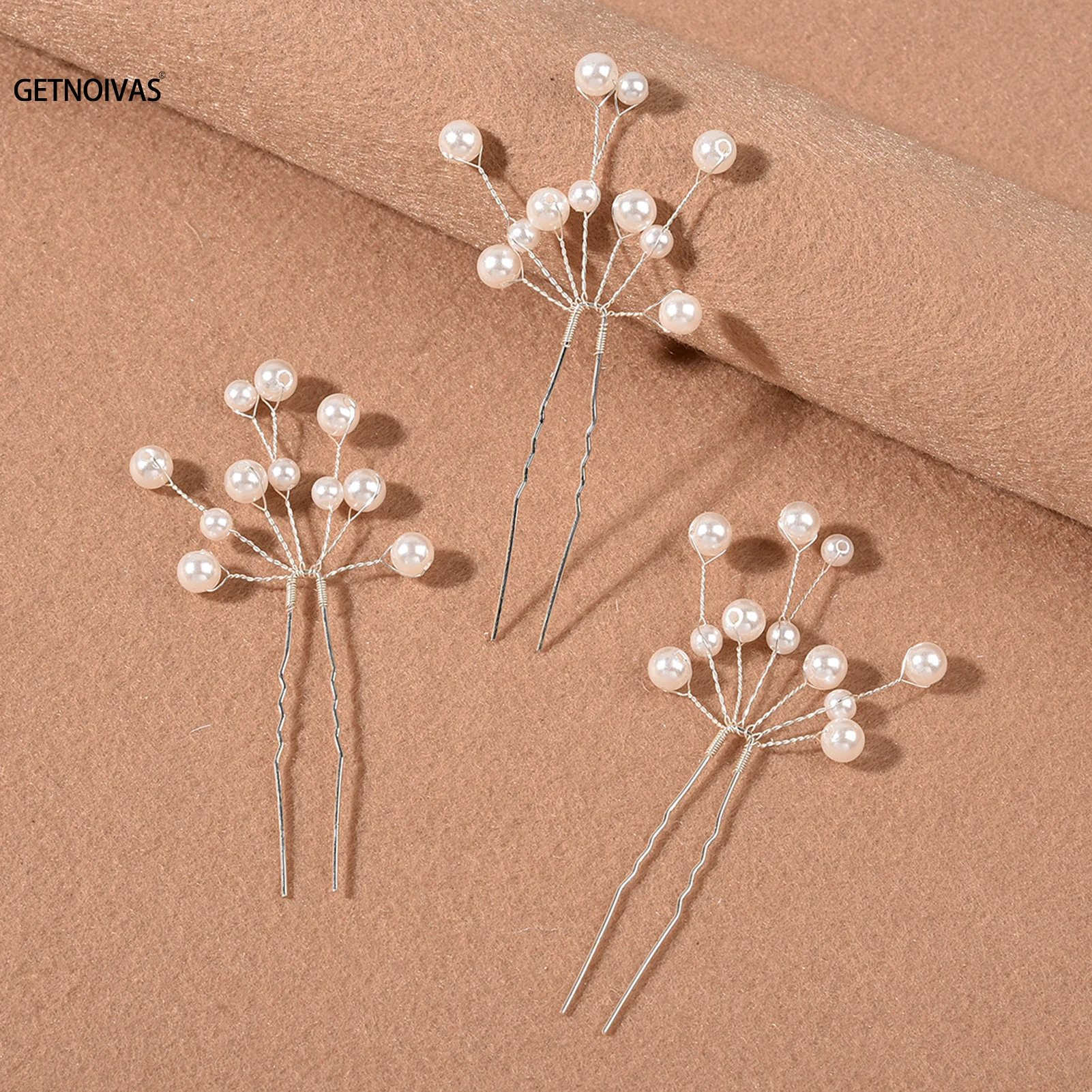 3Pcs Bridal U-shaped Hairpins Metal Hair Sticks Forks Barrette Clip Pearl Wedding Hairstyle Design Tool Women Hair Accessories