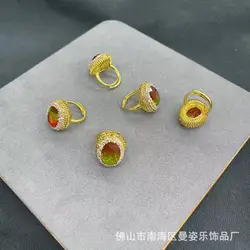 K9 glass tourmaline color treasure color live ring jewelry live broadcast hot-selling French personality popular ac