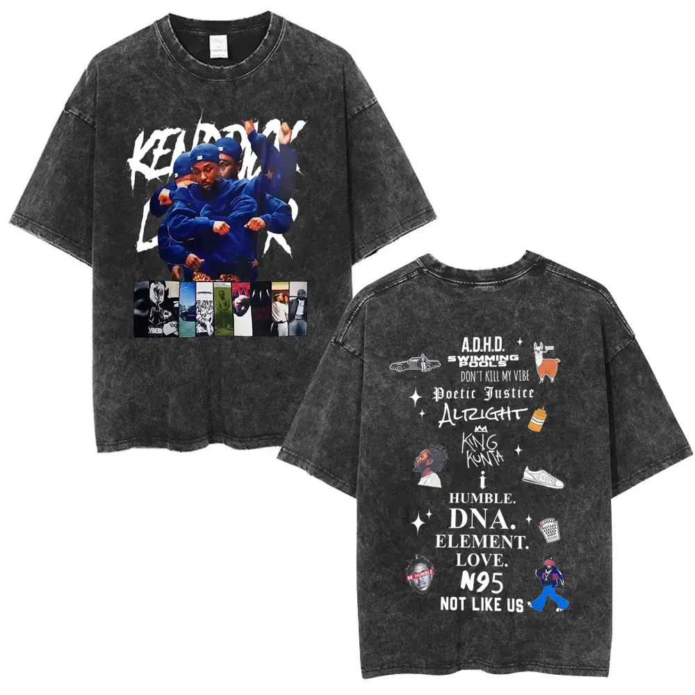 

Limited Washed Vintage Rapper Kendrick Lamar Music Album Graphic Print T-shirt Summer Men Women Hip Hop Fashion Street T Shirts