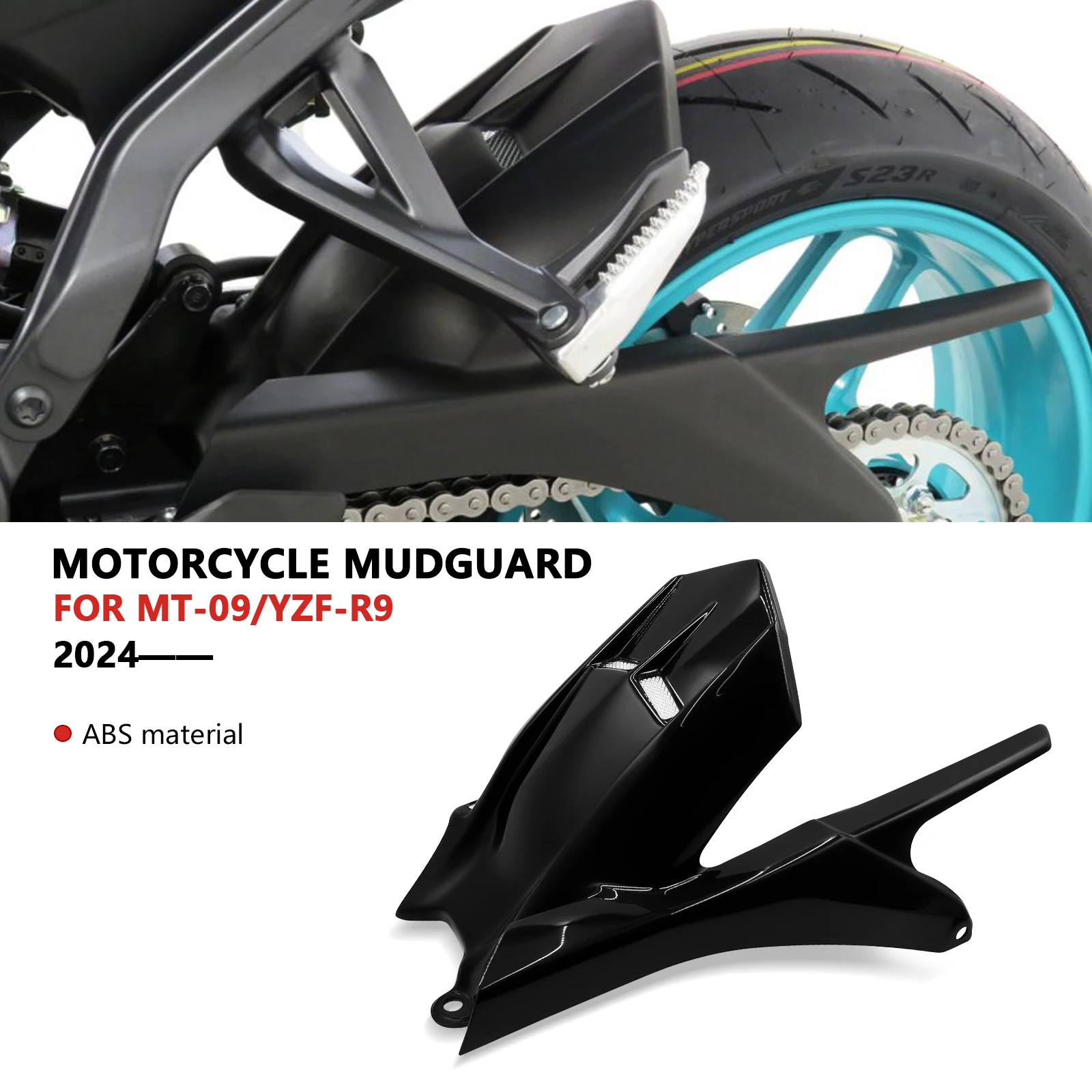 

For Yamaha MT-09 MT09 YZF-R9 YZFR9 2024-2025 Rear Fender Motorcycle Fender Fender Extension Rear Wheel Splash Guard Accessories