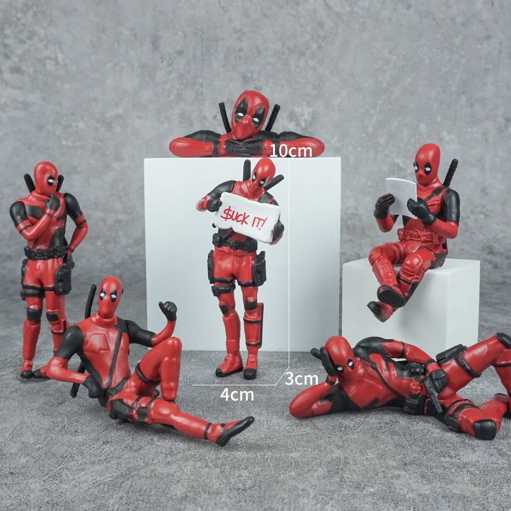 Deadpool Hand Model Man Lying Down Action Figure Holding A Sign To Look Back Posture Animation Car Central Control Peripheral