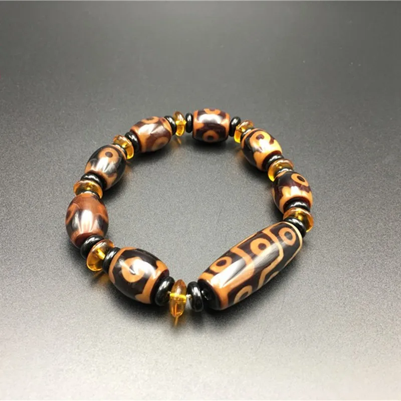 Men's and Women's Bracelet Natural Stone Agate Tibetan Buddha Beads Body Protection Meditation Dzi Beads Bracelet