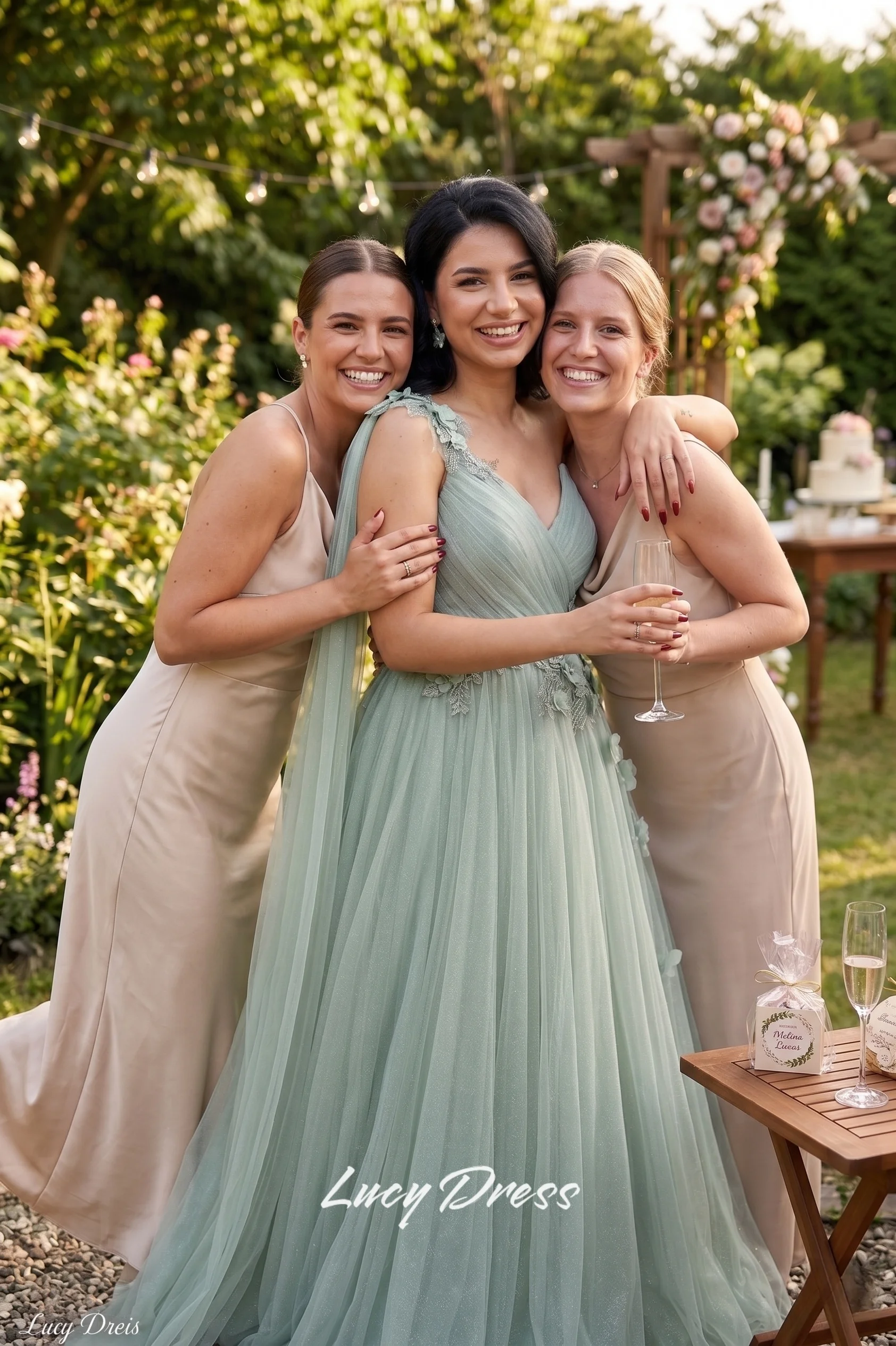 Lucy Jasnozielona suknia wieczorowa Mesh Grace Eid Al-fitr Line A Prom Dresses 2024 Suknie balowe Formalne wesele Długie dostosowane — zdjęcie 5