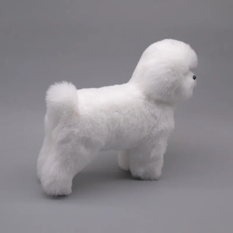 Imagem -02 - Simulação Plastic & Furs Bichon Frise Dog sobre 26*11*23cm Modelo Artesanato Decoração de Casa Presente P058