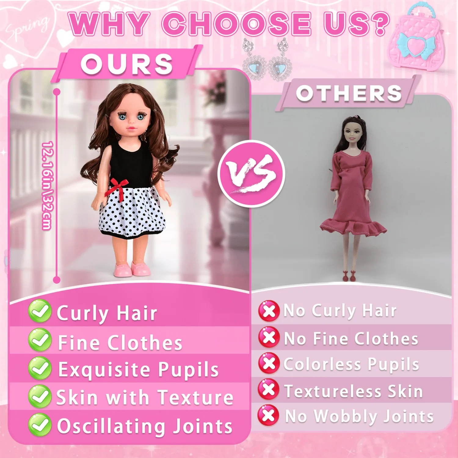 حزمة هدايا حفلات الأطفال |   مجموعة ملابس وإكسسوارات الدمى |   تتضمن الأقراط وحقيبة السفر والملابس والمزيد |   لطيف بين الوالدين والطفل