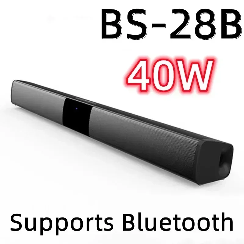 High Quality Bluetooth Speaker BS-28B High Power Wallmounted Wireless 40w Sound Bar Stereo Home Theater TV Strong Bass Sound Bar