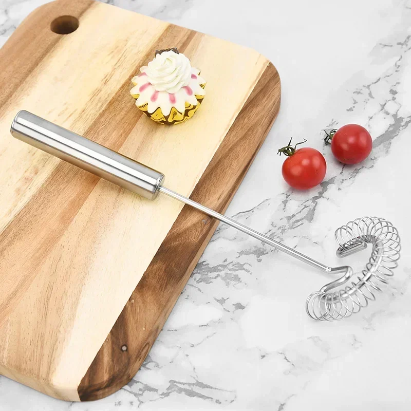 ملحقات المطبخ المحمولة ذات الملف اليدوي لأدوات المطبخ، محرك البيض الربيعي من الفولاذ المقاوم للصدأ، خفق خلاط الحليب #3