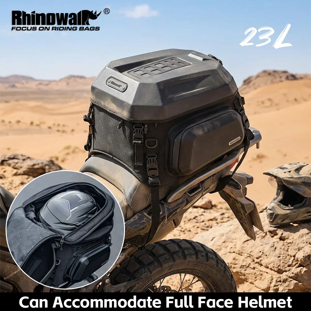 

Rhinowalk Motorcycle Rear Seat Bag Waterproof 23L-35L Expandable Helmet Tail Bag Motorbike Luggage Storage Bag Motor Accessories
