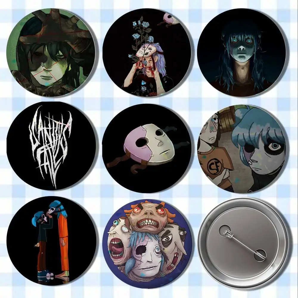 Game S-Sally Face Badges Button Round Creative Pin Brooch Badge Bag Decor Accessories Fans Collect Friends Gifts