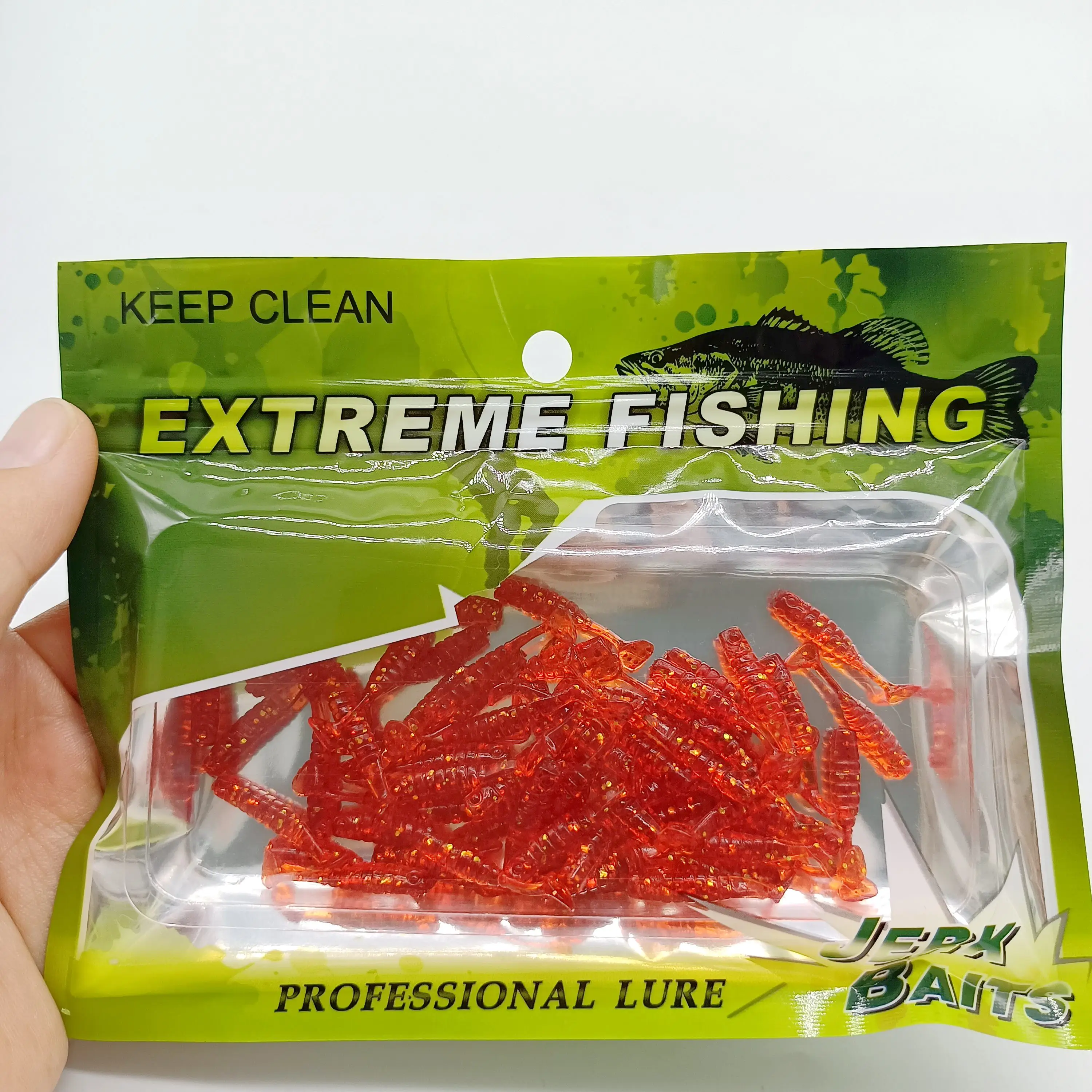 DUODUOYU 50PCS Mini T-tail Soft Fsihing Lures 0.2g/25mm Small Fish Artificial Bait Jig Wobblers Bass Pike Fishing Tackle – Detail 10