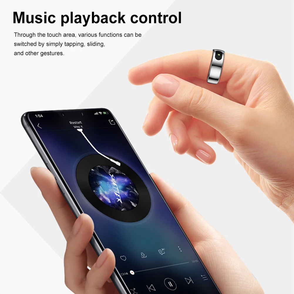 Smart Ring R08 Blood Oxygen Pressure Health Monitor With Charging Case Health and Sleep Monitor Sports Fitness Tracker for Phone