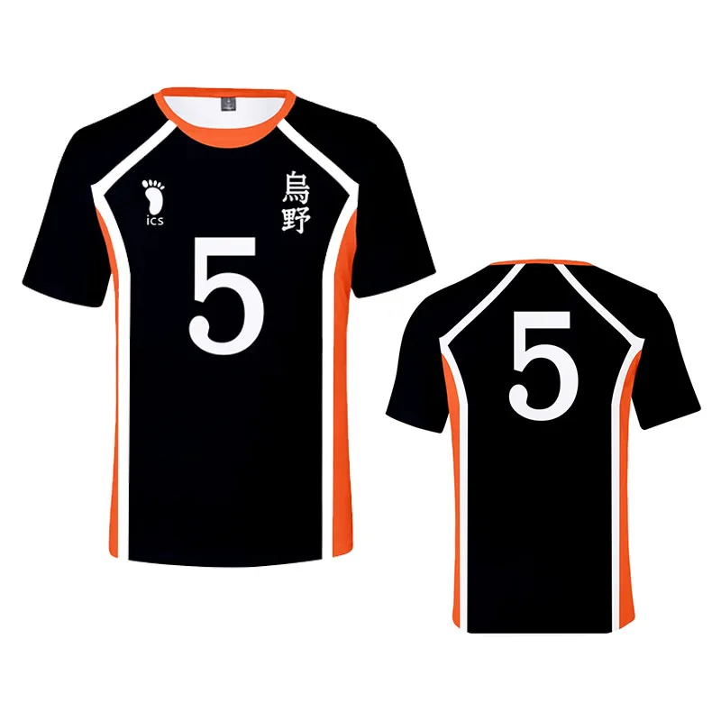 Japanse Anime Haikyuu Cosplay T Shirt for Men Karasuno High School Volleyball Club 3d Print Short SleeveTops O-Neck Sports Tees