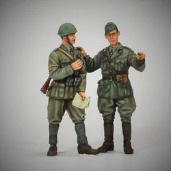 1/35 Scale Figure Resin Model Kit History Mini Italian Officers and Soldiers 2 People Unassembled Unpainted Micro Scene Layout