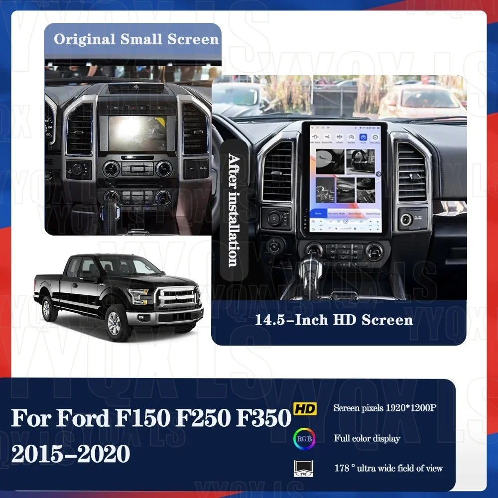 Android 15 Screen 14.5 Inch For Ford F150 2015-2022 Carpaly GPS Car Radio Multimedia Video Player Head Unit Bluetooth WIFI