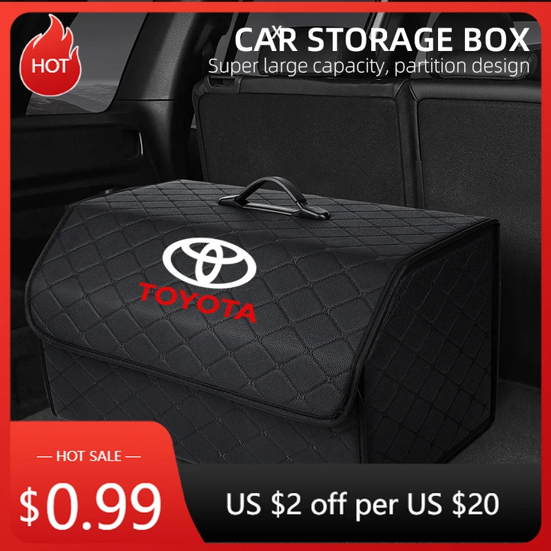 

Для Toyota 2026, колпаки для горячего ступицы, сумка для хранения багажника автомобиля, складной ящик для кемпинга из искусственной кожи для Toyota Corolla Camry rav4 Yaris hilux