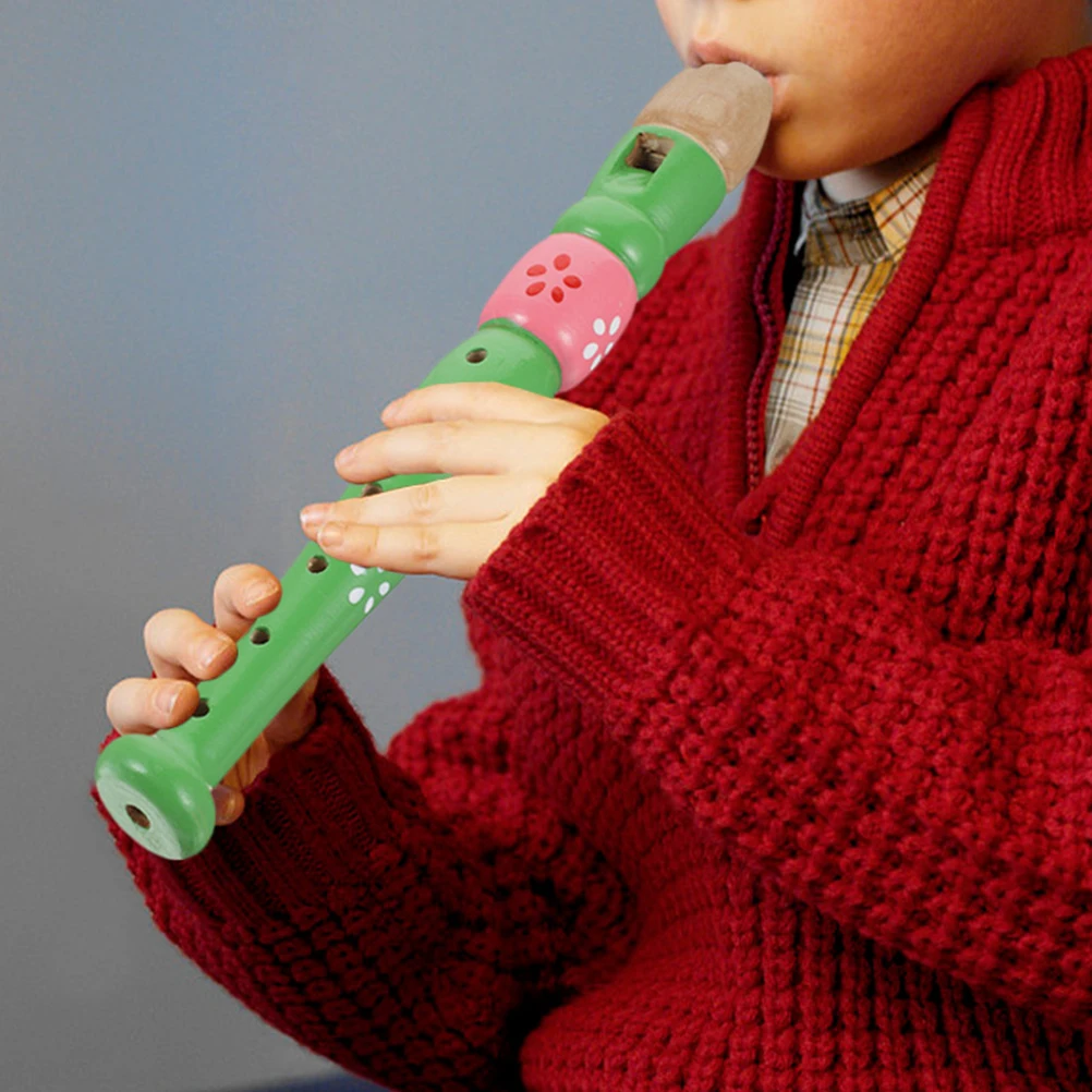 

Wooden Flute Toy Kids Musical Instrument 6 Holes Design Christmas Birthday Gift Safe Durable Flute Plaything Training Toy