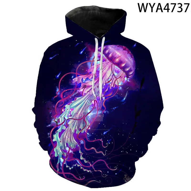 New Casual Hoodies Jellyfish Fashion Men Women Children 3D Printed Sweatshirt Streetwear Boy Girl Kids Cool Pullover Tops