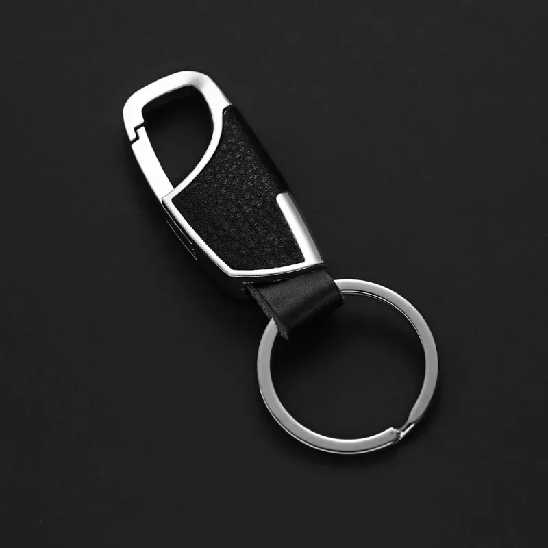 1/2pcs PU Leather Keychain Anti-Lost Business Heavy Duty Metal Car Keyrings Simple Waist Hanging Keys Holder For Boyfriend Gifts