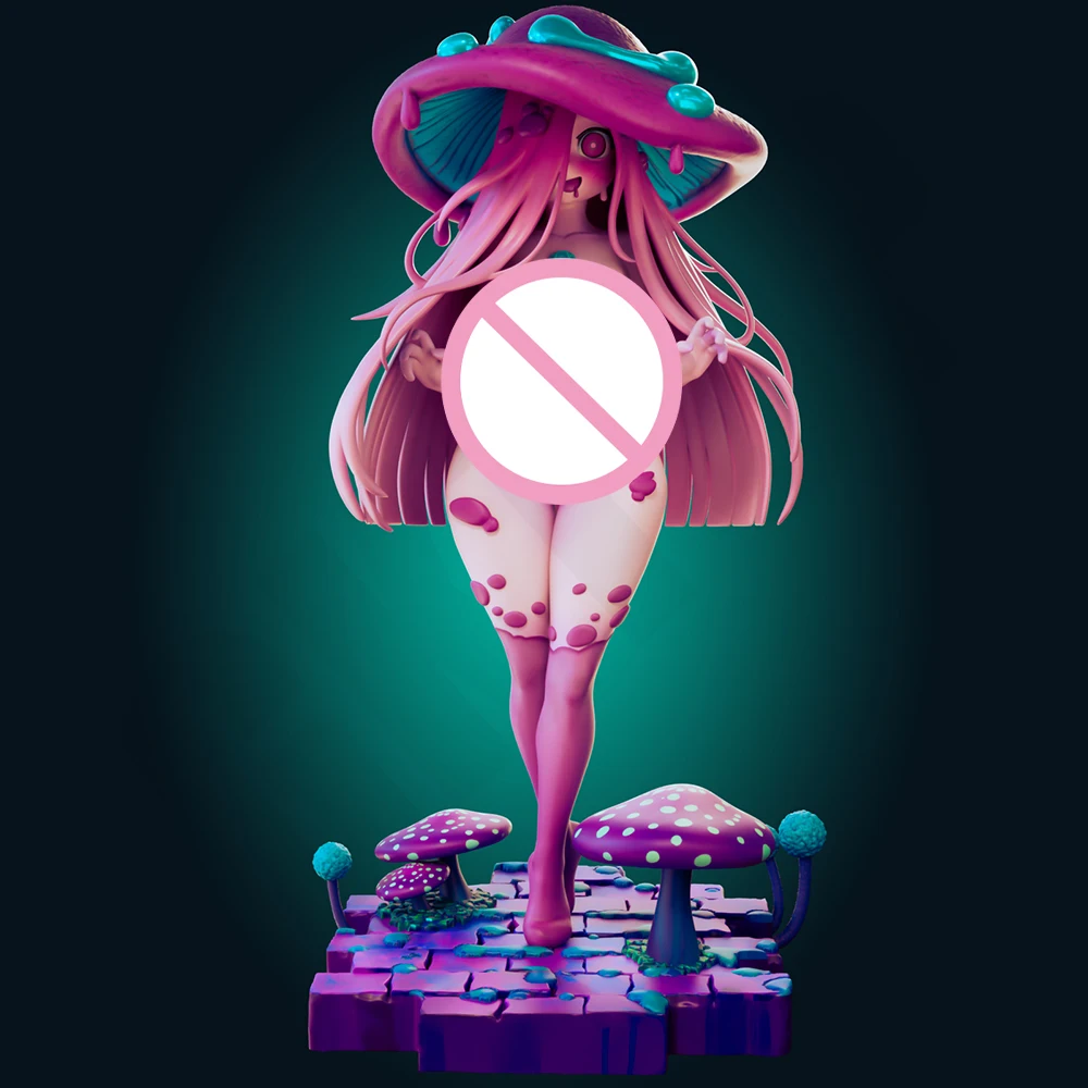 1:24 مثير فتاة الفطر ثلاثية الأبعاد طباعة الراتنج مجموعات الالعاب Gk غير مصبوغ تمثال DiyUnassembled تمثال أنيمي دمية أرقام جمع نموذج