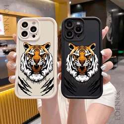 Tiger Head Phone Case For iPhone 14 13 15 Pro Max 11 12 Pro 7 8 Plus X XS Max XR 12 13 Mini SE Shockproof Candy Soft Case Cover