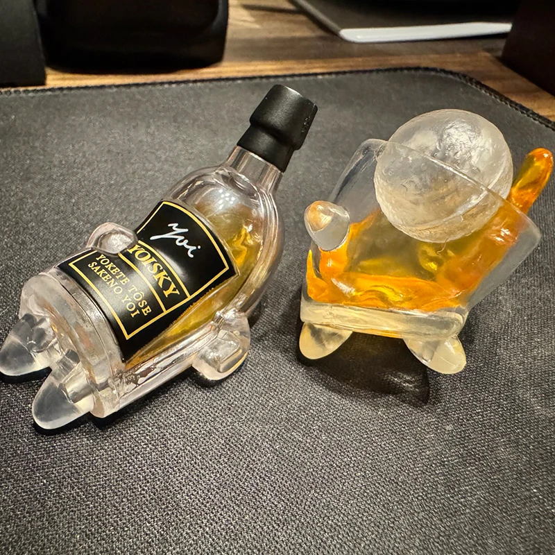 متوفر في المخزون كواليا كبسولة اللعب الإبداعية في حالة سكر زجاجة النبيذ نصيحة الزجاج مصغرة التميمة الشكل مرت مكتب السيارة الحلي #3