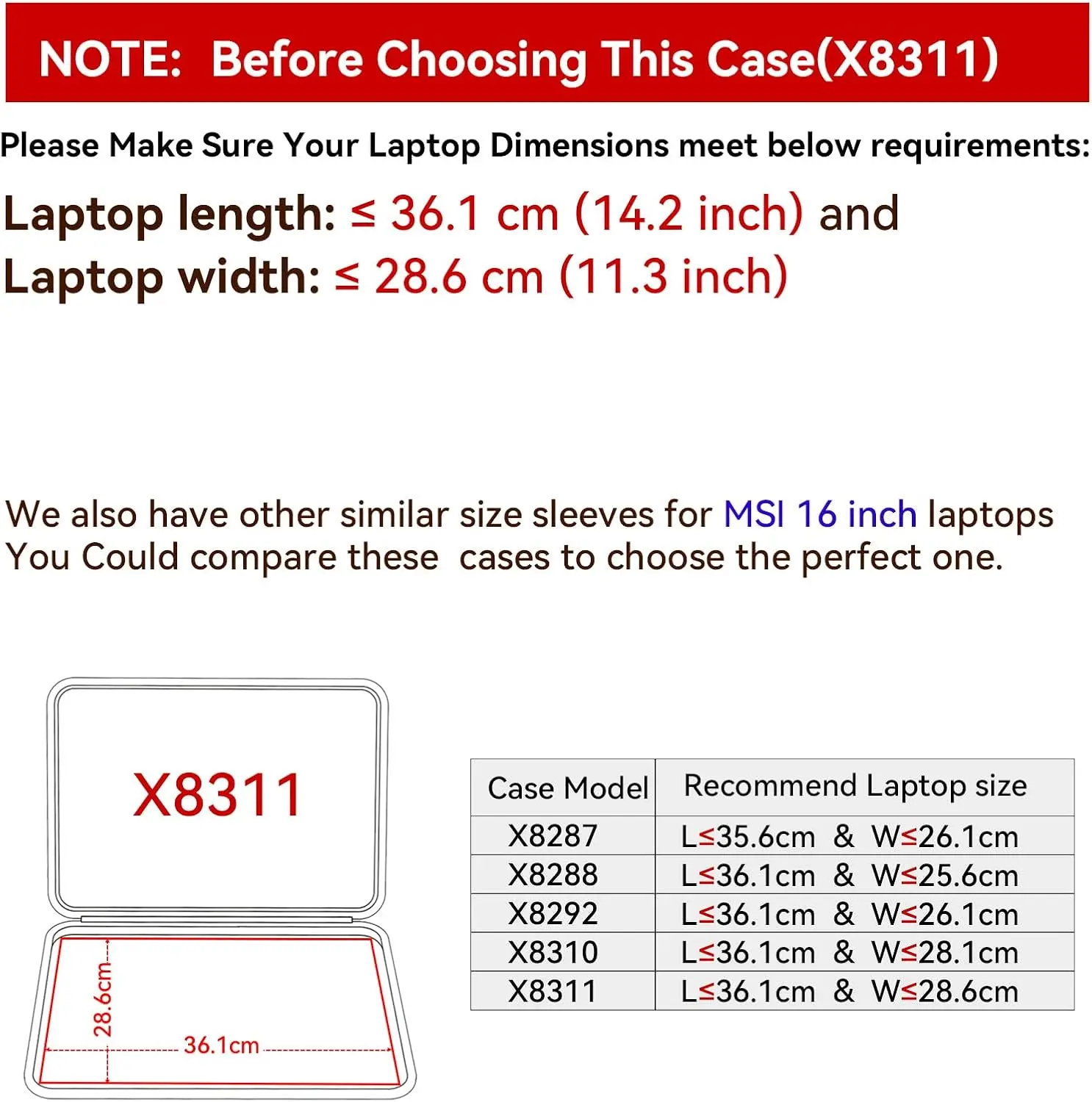 Hard EVA Protective Sleeve Case Compatible for 16 inch MSI Raider GE68HX, for MSI Vector GP68HX Laptop Waterproof Hard Case