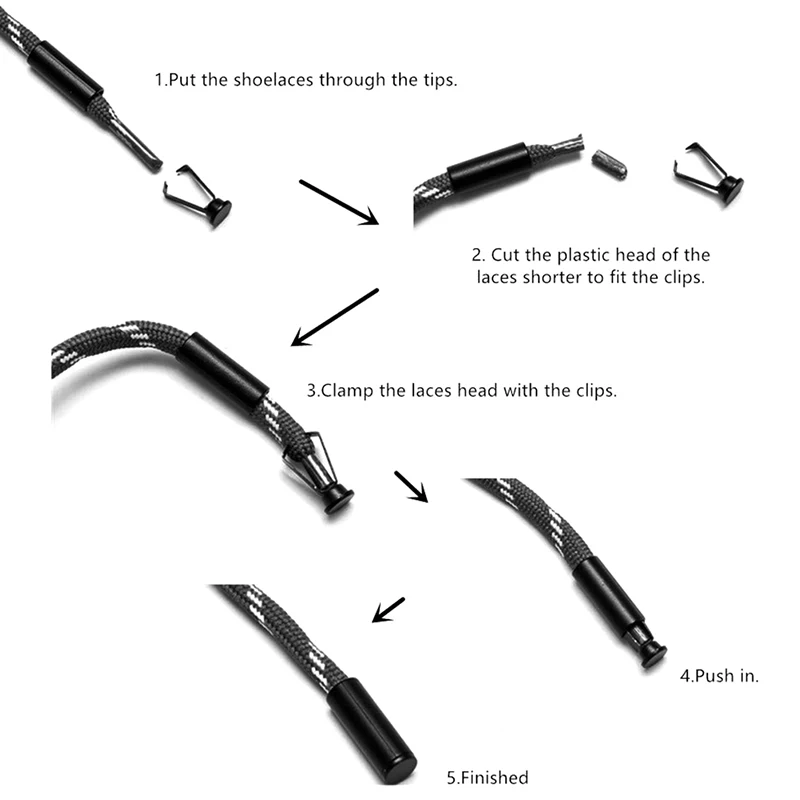 10개 DIY 금속 신발끈 끝단 보호대 원통형 팁 카드 로프 버클 의류 스웨터 모자 로프 헤드 버클