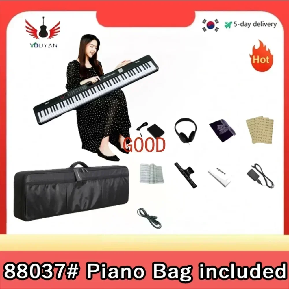 Plus 88 Keys Portable Digital Piano Multifunctional Electronic Keyboard Piano for Piano Student Musical Instrument Beginner