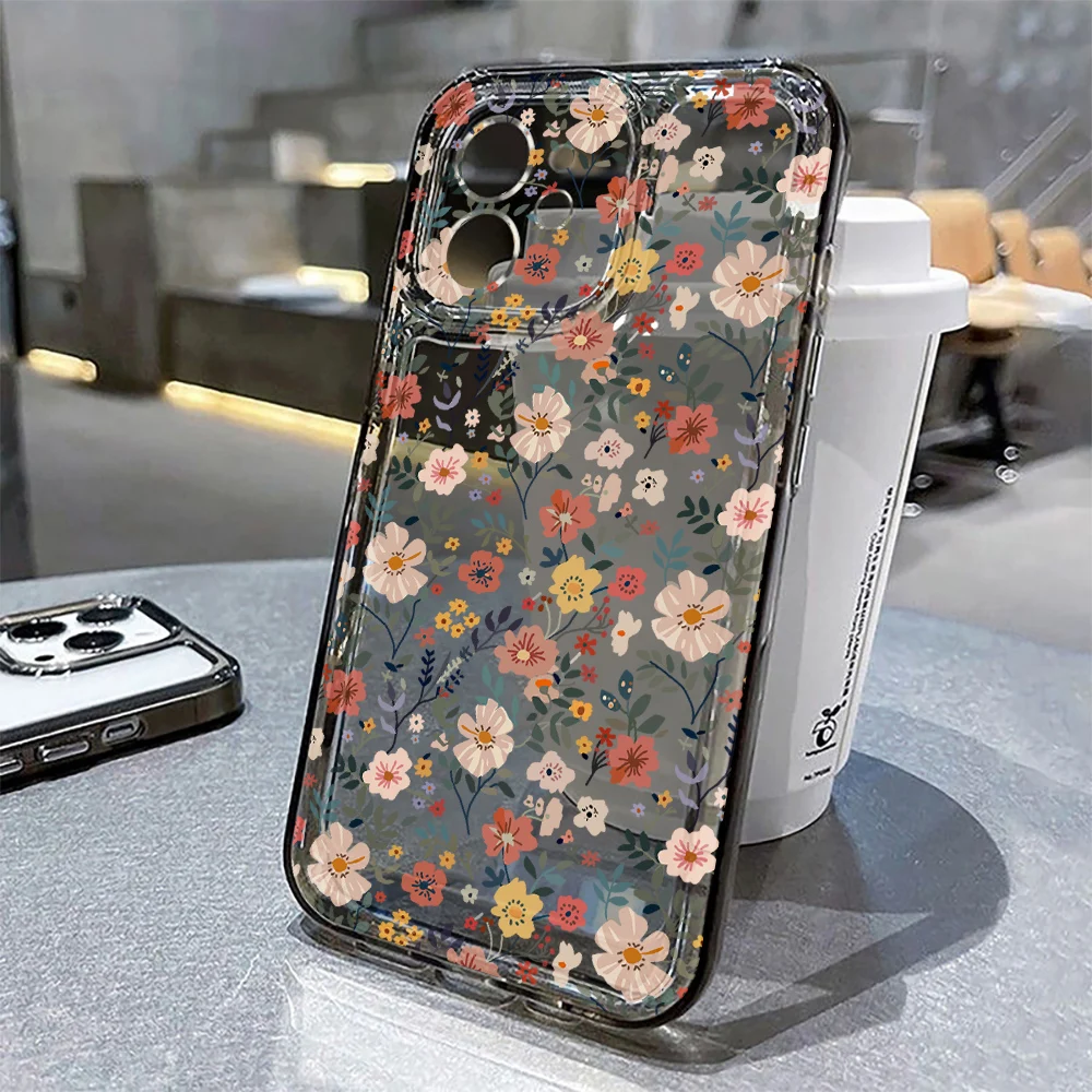 Retro Flower Clear Case For iPhone 17 Pro Max Cases iPhone 11 15 12 13 14 Pro Max Case 17 Air 17proMax Back Cover Funda Bumper - náhled 5