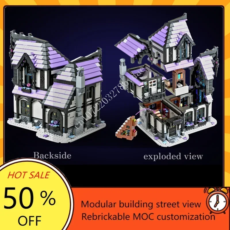 2129PCS Amethyst Potion Shop Custom Puzzle MOC Creative Street View Model DIY Educational Toy Gift for Puzzle Enthusiasts