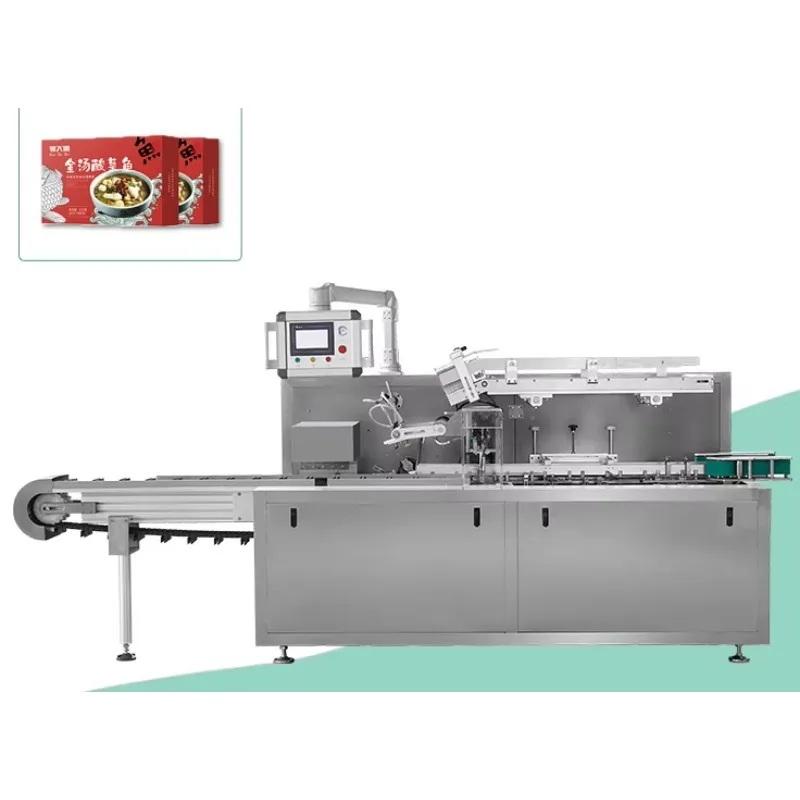 เครื่องปิดกล่องอัตโนมัติอเนกประสงค์ 40-60 กล่อง/นาที สำหรับปิดผนึกถุงพลาสติกและกระดาษ ใช้มอเตอร์ไฟฟ้า