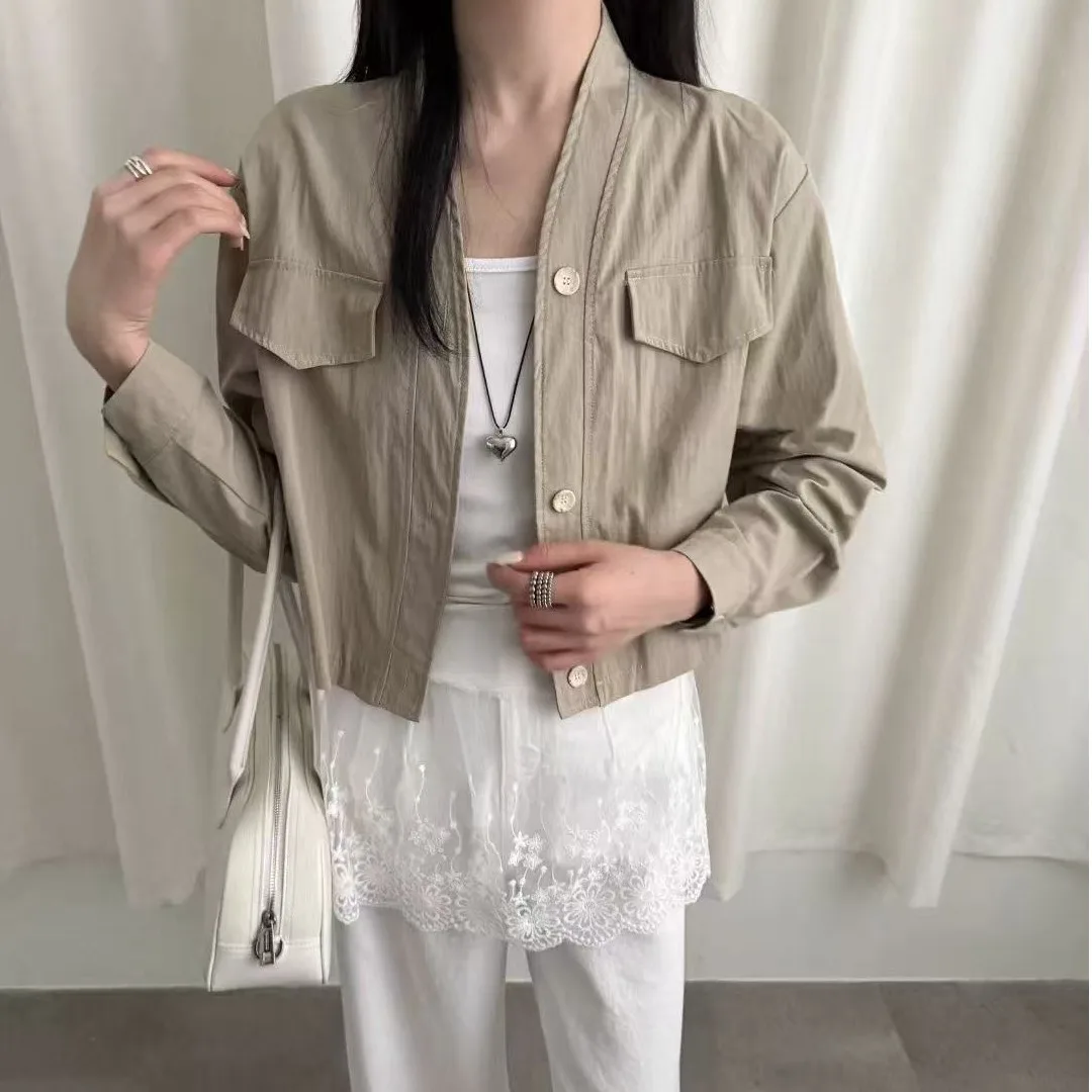 

Шикарная верхняя одежда, женский корейский свободный модный топ с двойными четырьками для осеннего сезона