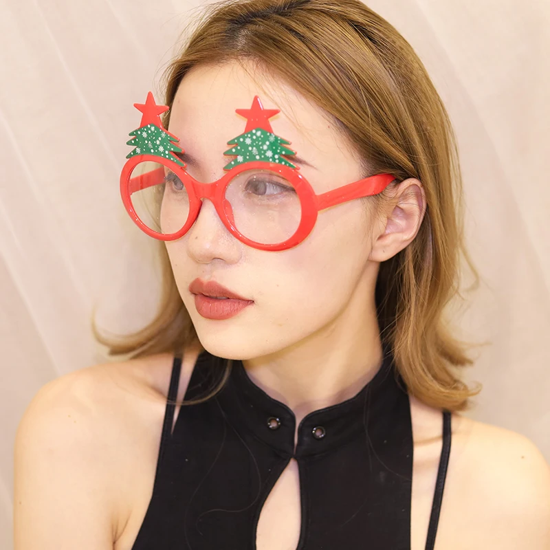 Merry Christmas Glasses Frame Xmas Party Decoration Photo Booth Props Eyeglasses 2023 Navidad New Year Supplies Kids Gift