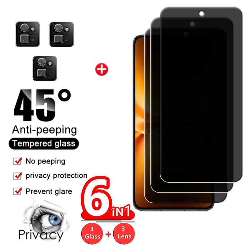 

2/4/6-in-1 For iQOO 15T Glass Vivo iQOO 15T Tempered Glass Phone Protective 9H Anti-Spy Privacy Cover Screen Protector iQOO 15T