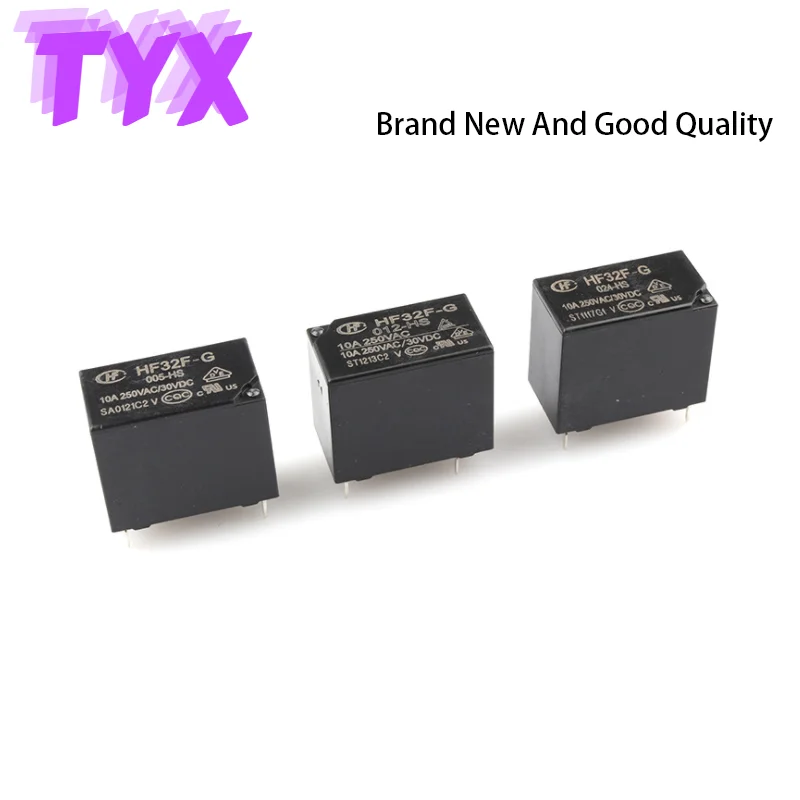 

5PCS Power Relays HF32F-G JZC-32F-005-HS JZC-32F-012-HS JZC-32F-024-HS 5V 12V 24V 5A 10A 250VAC 4PIN