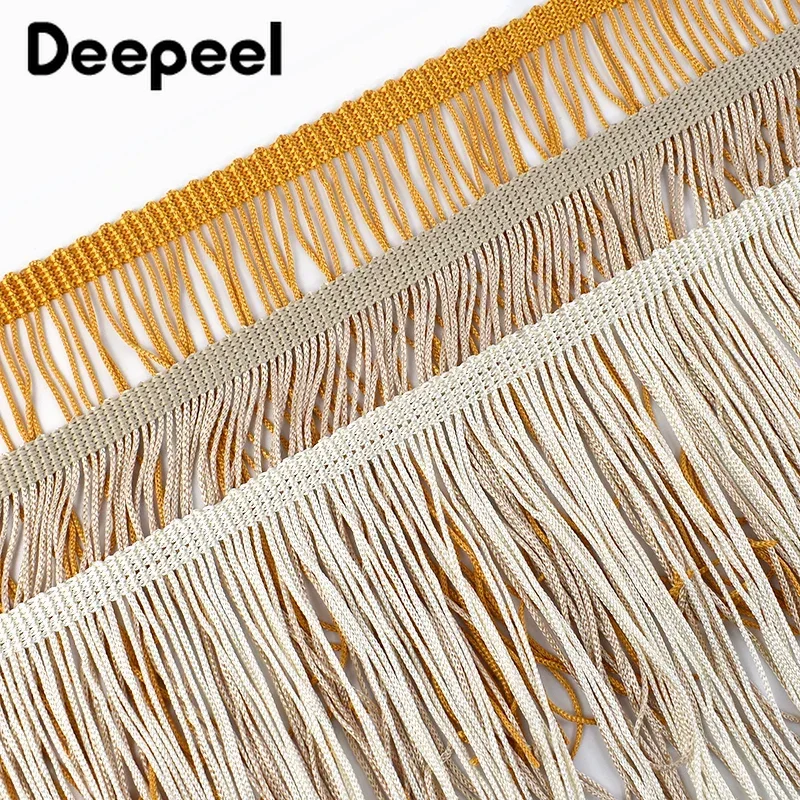 5/10Meters Deepeel 15cm Polyester Tassel Stage Latin Dress Trim Woven Lace Ribbon Clothes Decoration Trimming Sewing Accessories