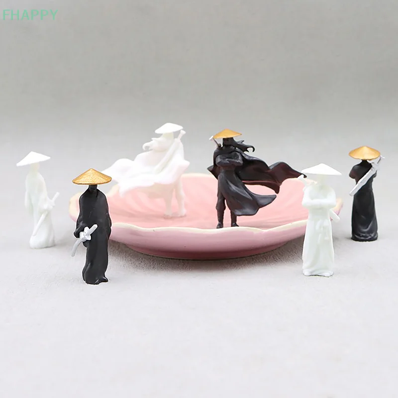 1PC Fairy Garden Miniatures Cool Chinese Kung Fu Swordsman Figure Sand Table Layout Mini Landscape Supplies Desk Decoration